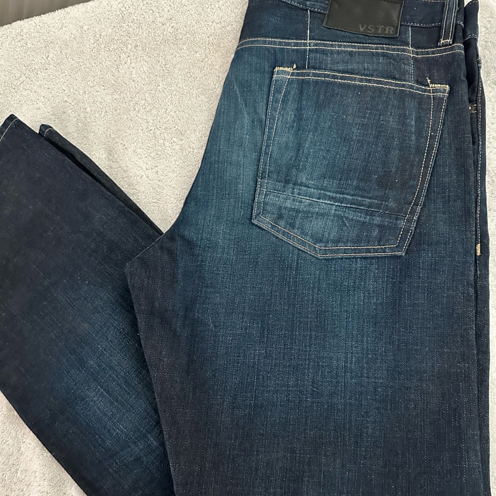 VSTR Stranger Straight Selvedge Men's Deep Blue Straight Jeans